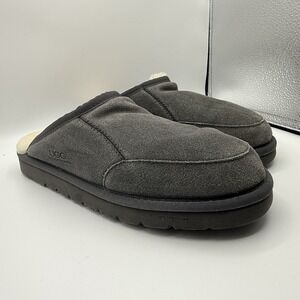 UGG Men's Leisure Nomad Gray Slide Slippers US Size M11 W12 Cream Inside Soft